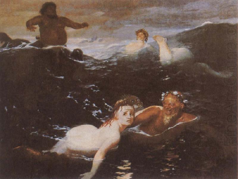 Arnold Bocklin Playing in the Waves china oil painting image